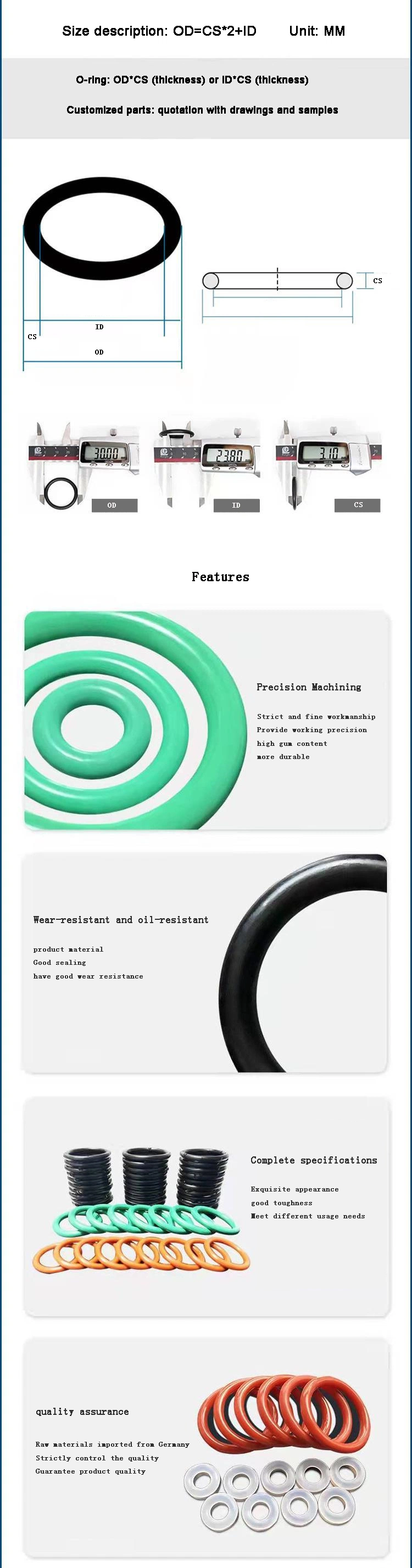 NBR FKM EPDM CR Силиконовый O-RING для автомобильных и аэрокосмических применений 0